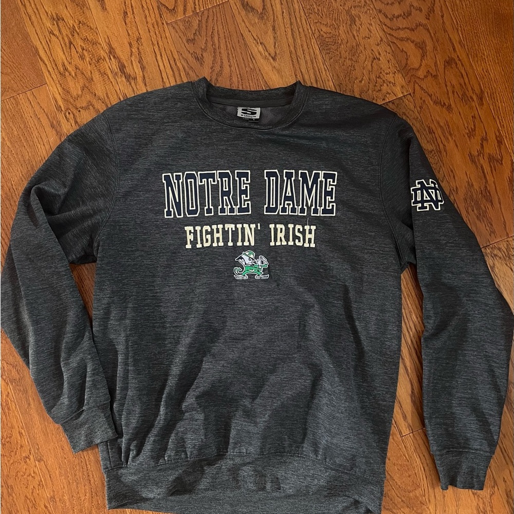 Vtg 90s University Of Notre Dame Fighting Irish Embroidered Sweatshirt Large